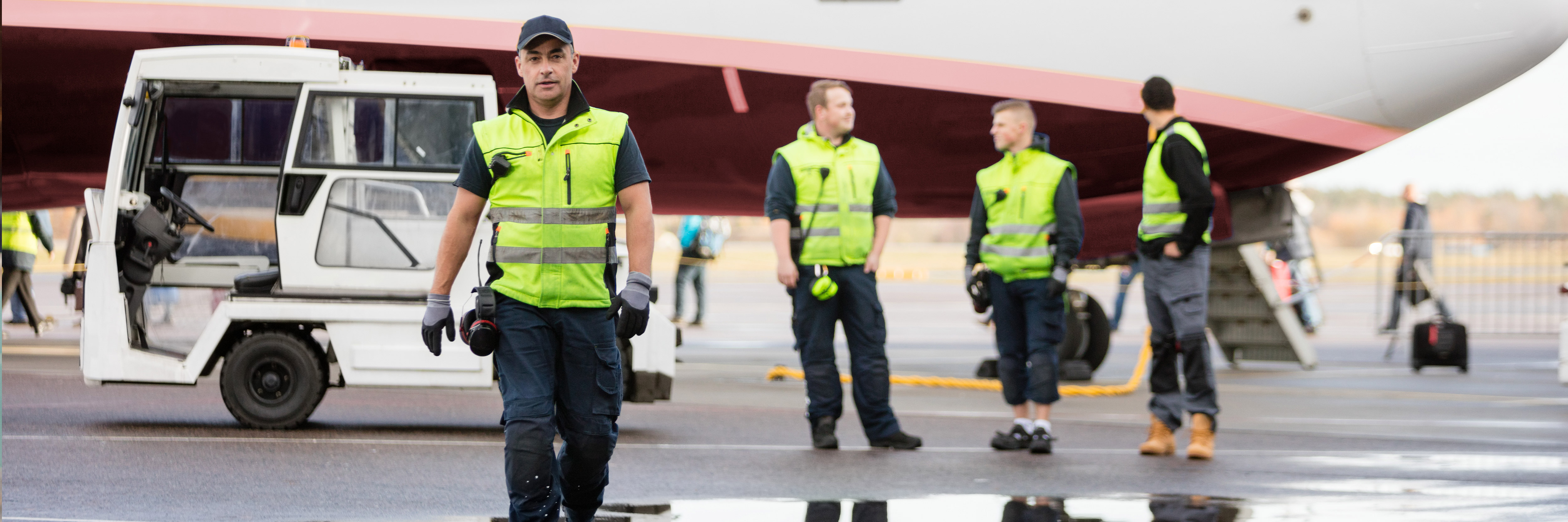 Ground specialist attending to an aircraft