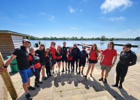 thumbnail-Group of apprentices at the water sports area of South Cerney Lakes